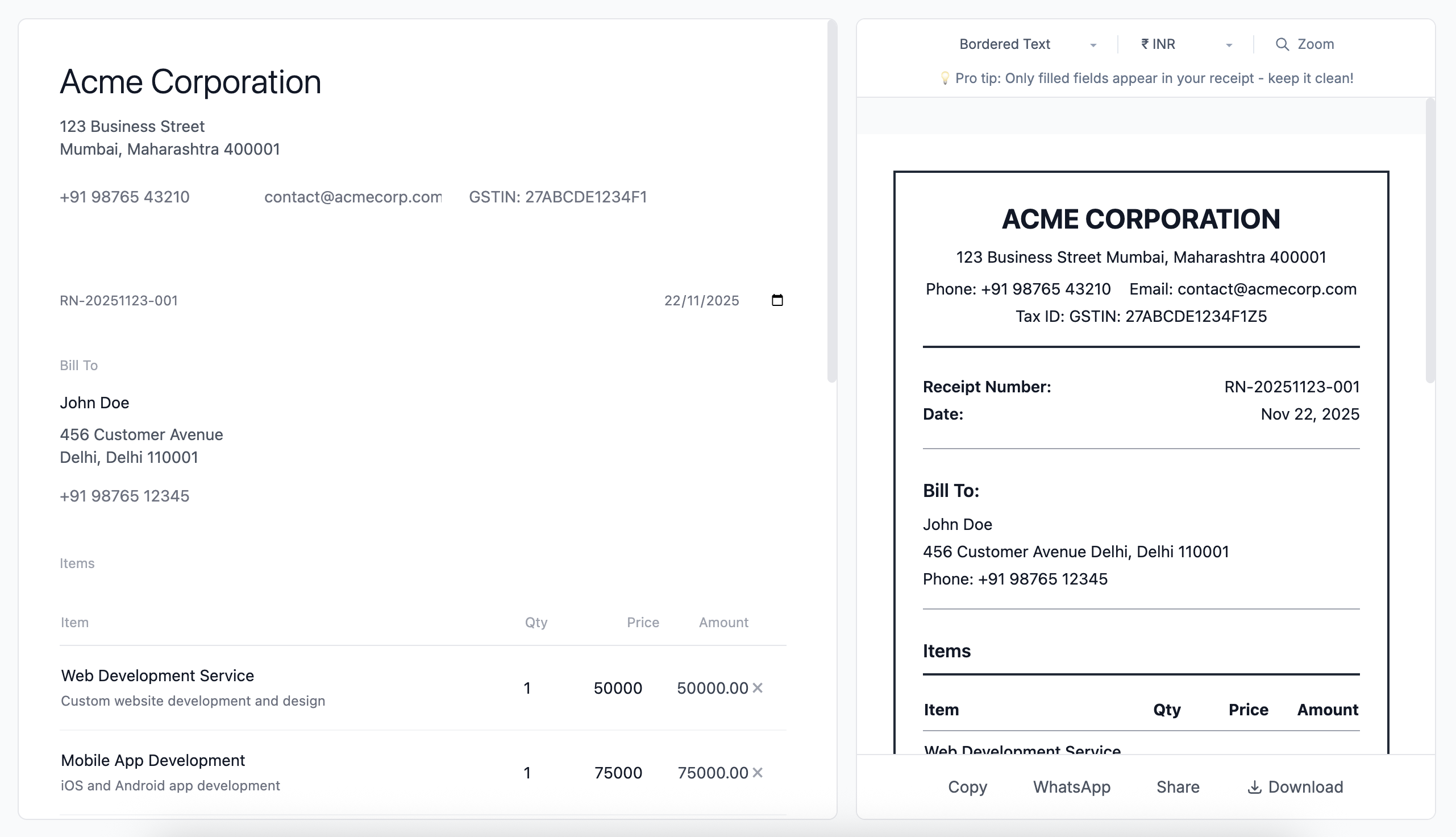 Invoice Maker — Text-First Receipt & Invoice Creator 